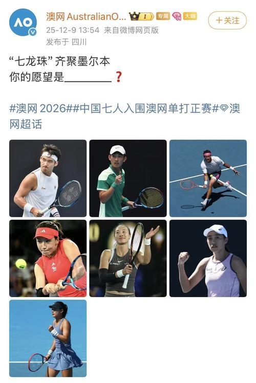 澳网正赛阵容公布 中国7名选手入围